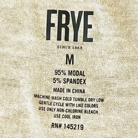 NWT FRYE Men Ultrasoft Modal Blend Sand Stretch Premium Sleepwear T-shirt Size M - Picture 8 of 10